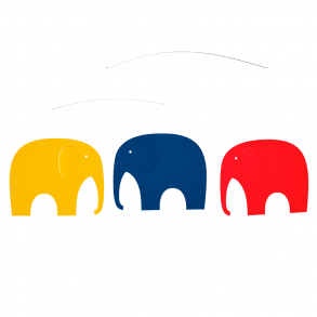 Flensted mobiles - Design Uro - Elefantkomsammen - Grundfarver