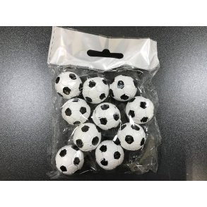 Fodbolde - 10 stk. Fodbolde 2 cm. - hvid/sort