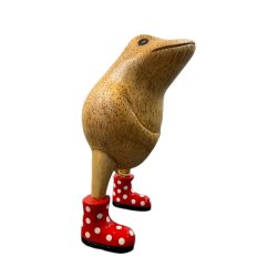 Dcuk bambusfigur med r�de prikkede st�vler 
