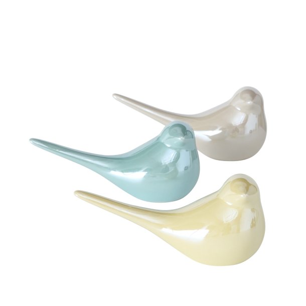 Porceln fugle  - St med 3 stk. 
