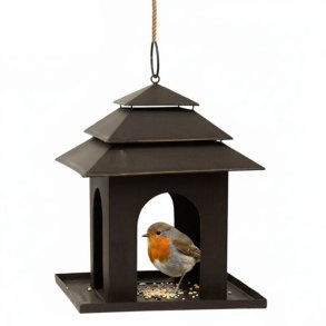 Fuglehus � Fuglefoderhus i rust metal � Til haven