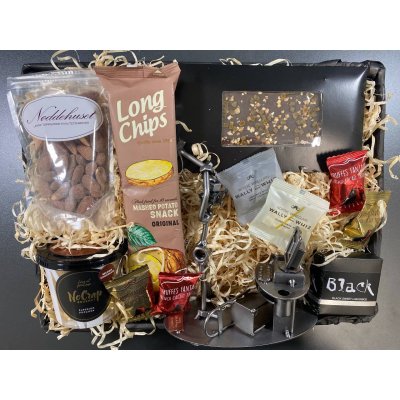 Gavekurv med metalfigur - Computer - Mand smadrer Computer - Lkkerier