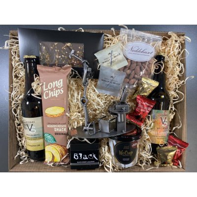 Gavekurv med metalfigur - Computer - Mand smadrer Computer - l og hygge