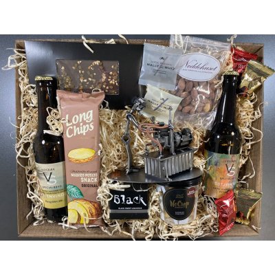 Gavekurv med metalfigur - Maskinmester - Entreprenrmaskinmekaniker - l og hygge