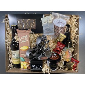 Gavekurv med metalfigur - Motorcykelmekaniker - �l og hygge