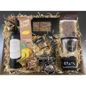 Gavekurv med metalfigur - Traktormekaniker - Vin og hygge