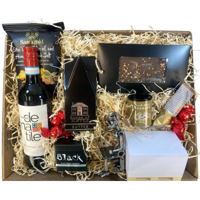 Gavekurv med metalfigur - Lager og logistik - Speditr - Kvinde - Vin og hygge