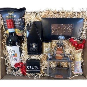 Gavekurv med metalfigur - Bager - Konditor - Kvinde - Vin og hygge