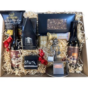 Gavekurv med metalfigur - Butiksassistent - Mandlig salgsassistent - �l og hygge