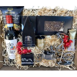 Gavekurv med metalfigur - Dagplejer - Ladcykel - Vin og hygge