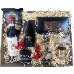 Gavekurv med metalfigur - Den rejselystne kvinde - Vin og hygge