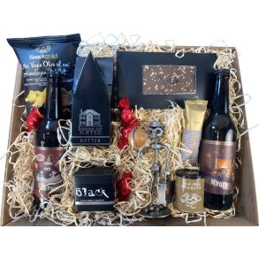 Gavekurv med metalfigur - Den rejselystne mand - �l og hygge