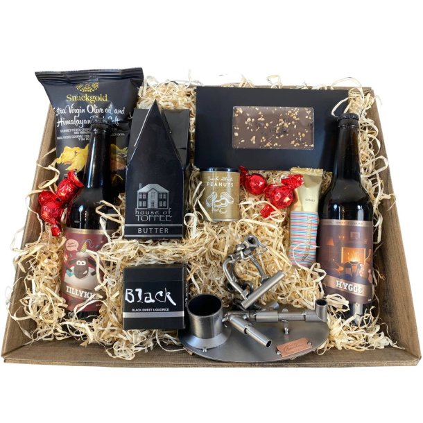 Gavekurv med metalfigur - Entrepren�r - Kloakmester - �l og hygge