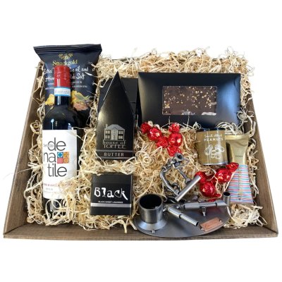 Gavekurv med metalfigur - Entrepren�r - Kloakmester - Vin og hygge