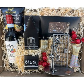 Gavekurv med metalfigur - F�ngselsbetjent - F�ngselsfunktion�r - Vin og hygge