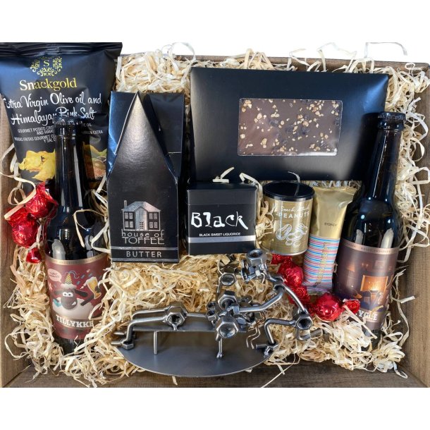 Gavekurv med metalfigur - Fitnessinstrukt�r - Mand - �l og hygge