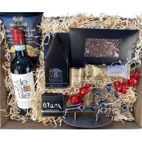Gavekurv med metalfigur - Fitnessinstrukt�r - Mand - Vin og hygge