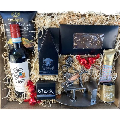 Gavekurv med metalfigur - Hundefris�r - Vin og hygge