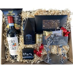 Gavekurv med metalfigur - Kvindelig L�rer - Underviser - Vin og hygge