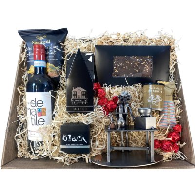 Gavekurv med metalfigur - Laboratorie- og f�devareteknolog - Vin og hygge