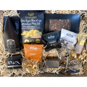 Gavekurv med metalfigur - Mand P� Ladcykel - L�kkerier