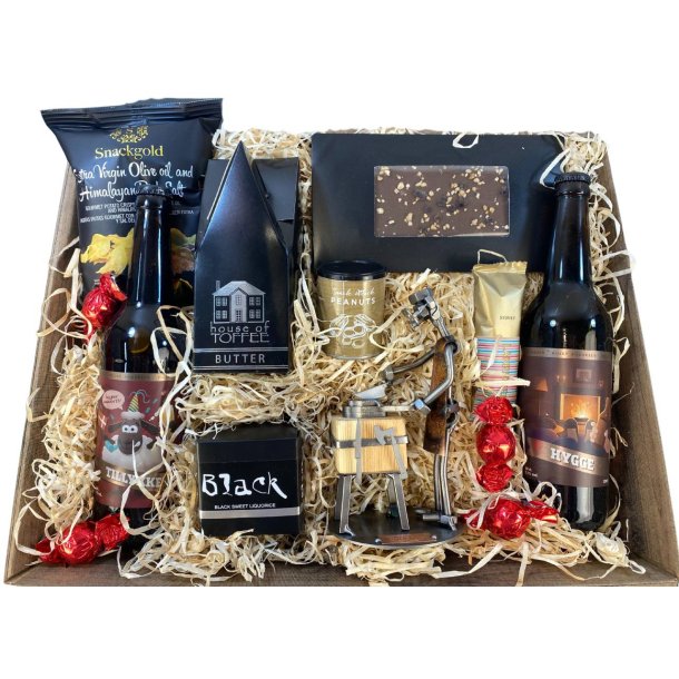 Gavekurv med metalfigur - Mandlig Butiksslagter - �l og hygge