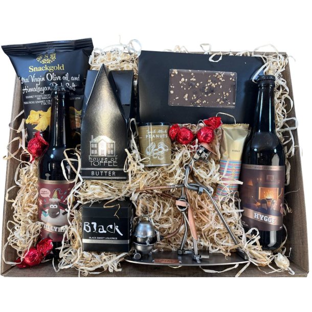 Gavekurv med metalfigur - Mandlig Rengringsassistent - l og hygge