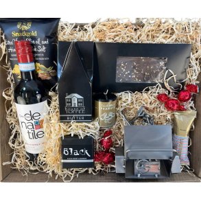 Gavekurv med metalfigur - Mekaniker - Kvinde - Vin og hygge