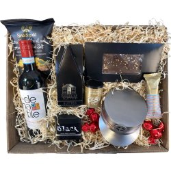 Gavekurv med metalfigur - Metal studenterhue med gravering - Vin og hygge