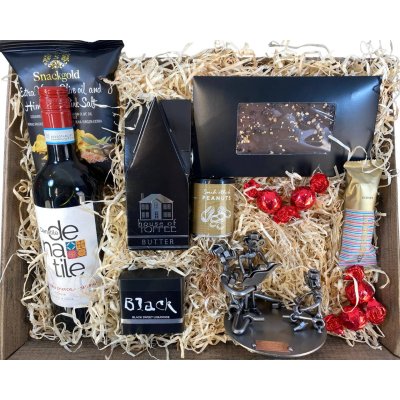 Gavekurv med metalfigur - P�dagog - Kvindelig p�dagog - Vin og hygge