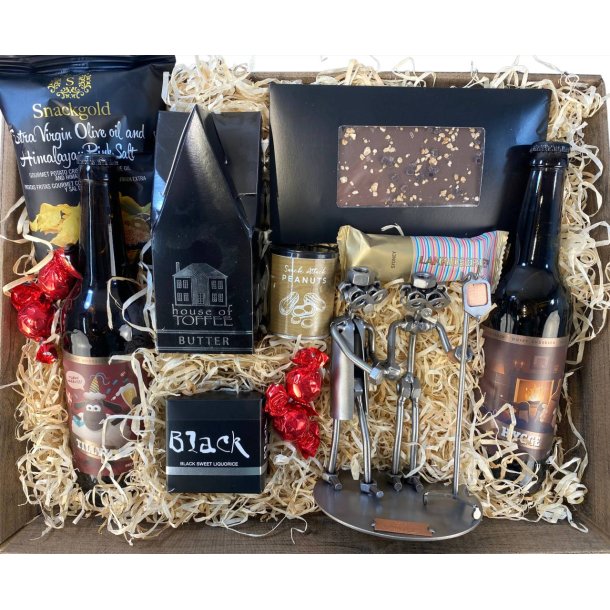 Gavekurv med metalfigur - Port�r - �l og hygge