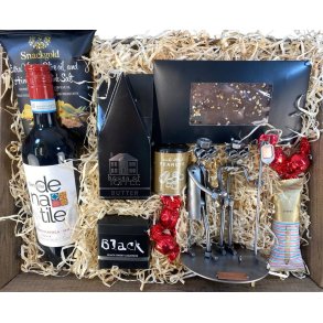 Gavekurv med metalfigur - Port�r - Vin og hygge