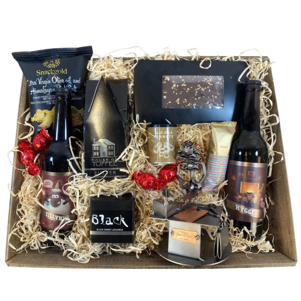 Gavekurv med metalfigur - Butiksassistent - Salgsassistent - Kvinde - �l og hygge