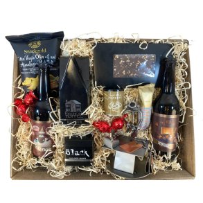 Gavekurv med metalfigur - Butiksassistent - Salgsassistent - Mand - �l og hygge