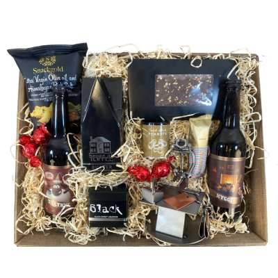 Gavekurv med metalfigur - Butiksassistent - Salgsassistent - Mand - �l og hygge