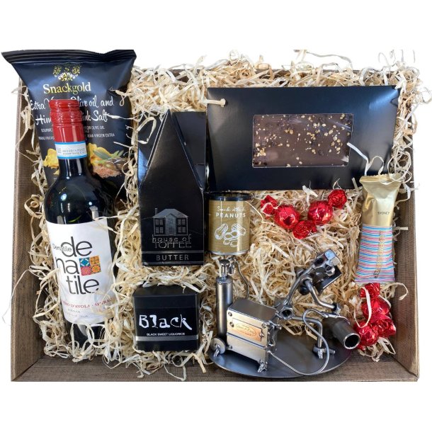 Gavekurv med metalfigur - Smed - Vin og hygge