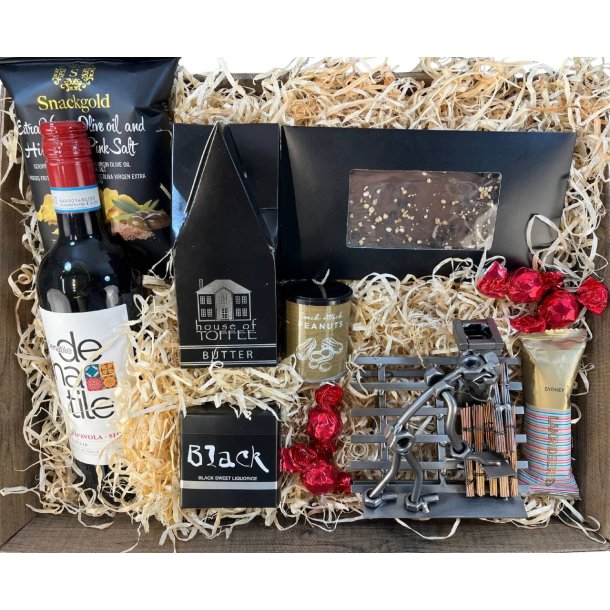 Gavekurv med metalfigur - T�kkemand - Vin og hygge