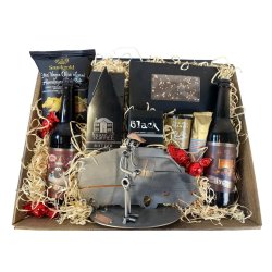 Gavekurv med metalfigur - Varevognschauff�r - Pakkebud - �l og hygge