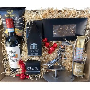 Gavekurv med metalfigur - Veterin�rsygeplejerske - Vin og hygge