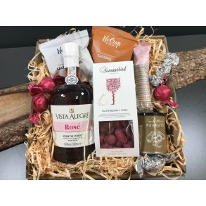 Gavekurv til hende - Pink Portvin og lkkerier