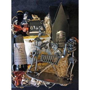 Metalfigur - Butiksassistent - Kbmand - Salgsassistent - Gavepakke med metalfigur og lkkerier