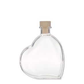 Glasflaske - Hjerte - 200 ml