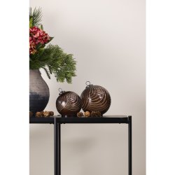 Julepynt - Jule glaskugler brun � s�t med 2 stk.