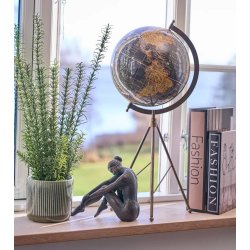 Globus med fod � Elegant globus til hjem og kontor � H�jde 60 cm