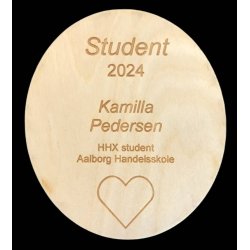 Studenterhue - Metal studenterhue med gravering