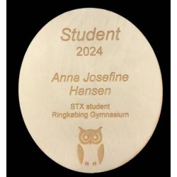 Gavekurv med metalfigur - Metal studenterhue med gravering - �l og hygge