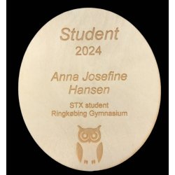 Studenterhue - Metal studenterhue med gravering