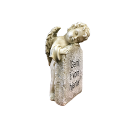 Gravpynt - Engel med teksten Gemt i vore hjerter