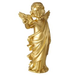 Guld engel med solbriller og V-tegn H50 cm