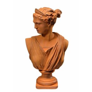 Havefigur - Kvinde buste i cortenstl